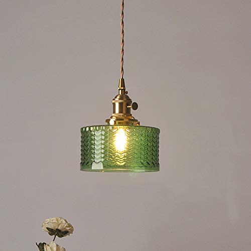 Lustre vert en verre éclairage anti éblouissement