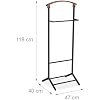 Valet De Chambre Relaxdays MDF Et Acier - Argenté Marron - 120x45x28 Cm