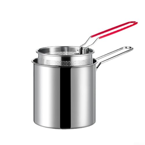 Petite friteuse à économie d'huile en acier inoxydable 304 - Mini poêle profonde pour la cuisine, l'ébullition et la friture - Multi-usage