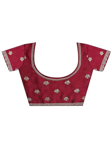 Image of Libas Embellished Silk Blend Saree for Women With Unstitched Blouse Piece | Traditional Saree for Festive & Wedding