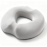 HASA zone Coussin de Siège pour Hémorroïdes, Coussin Donut de Haute Qualité en Mousse à Mémoire de Forme pour Grossesse, Coccyx, Sciatique Postnatale, Escarres (Homme, Gris)