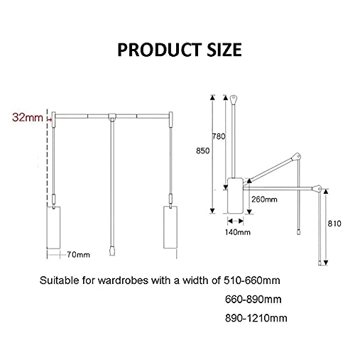 Rail coulissant pour penderie de chambre dressing ordonné chromé - 2