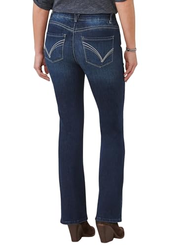 "Ab"solution® High Rise Emroidered Indigo Itty Bitty Boot Jean4