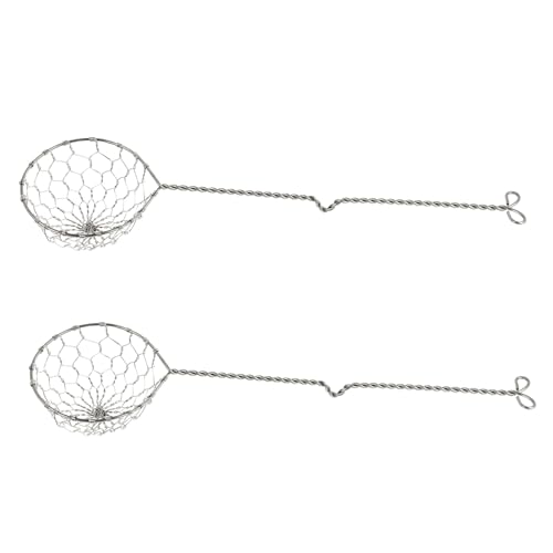 Mobestech Colador Inoxidable 2 Piezas Cuchara de Filtro Práctica Ergonomía Anti-Quemaduras Herramienta de Cocina Multiusos para Freír y Escurrir
