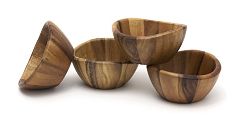 Lipper International Acacia 6 X 3 Wave Bowl Set Of 4, 20 Fl.oz. #TOP3