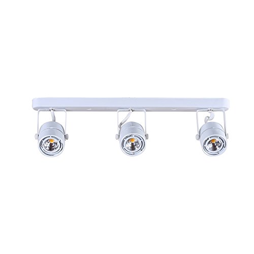 SHILIHE Die-Casting Aluminum 3 Way Kitchen Lights Ceiling,Ajustable Spot Light Fittings Ceilings,GU10 Ceiling Spotlights for Kitchen Bedroom Living Room Retail,White(Bulb Not Included)