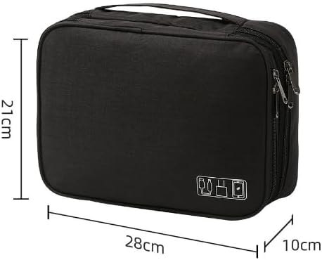 Miniatura 2 de Funda organizadora de cables  Bolsa de almacenamiento de viaje de doble capa para accesorios tecnológicos, electrónica, cargadores, cables, laptop y