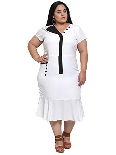 Image of Flambeur Women's Crepe Fit and Flare Knee-Length Casual Dress