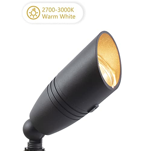 Cheopha Landscape Lighting Spotlight Low Voltage 12V Outdoor Lights Waterproof Solid Aluminum Uplights Included With Abs Ground Stakes And 5W Mr16 Led Bulb 2700K For Outdoor Yard Lighting Kits #TOP4