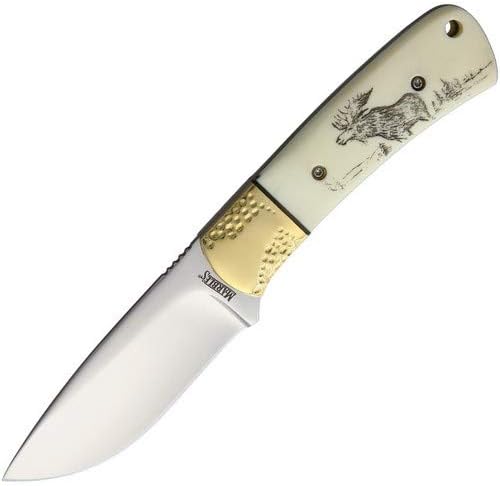 Marbles BZ011160 White Bone 3.25" Satin Hunting Fixed Blade Knife + Sheath