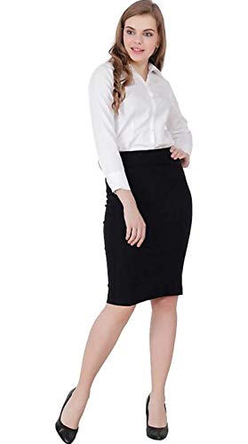 Image of Women Designer Solid Pencil Skirt