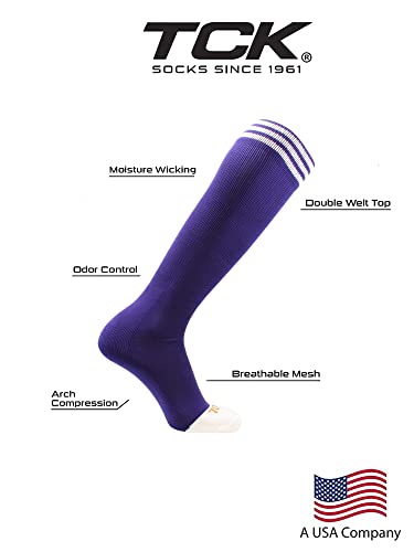 Image of TCK Striped Soccer Socks for Kids, Youth & Adults - Over the Calf Tube Socks for Men & Women, Baseball & Football Team Sports