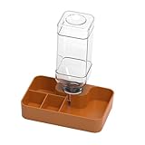 Bothyi Reptile Feeder Water Dish Feeding Station Multifunctional Automatic Water Dispenser Reptile Waterer for Snake Tortoise Turtle, Khaki Small