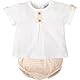 BABIDU Uni Baby Conjunto para Bebé Y Niña Con Camiseta de Manga Corta Estampada Y Cuello Volante Set, Einfarbig, 3 Meses