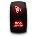 ROCK LIGHTS - Red - STARK 5-PIN Laser Etched LED Rocker Switch Dual Light - 20A 12V ON/OFF