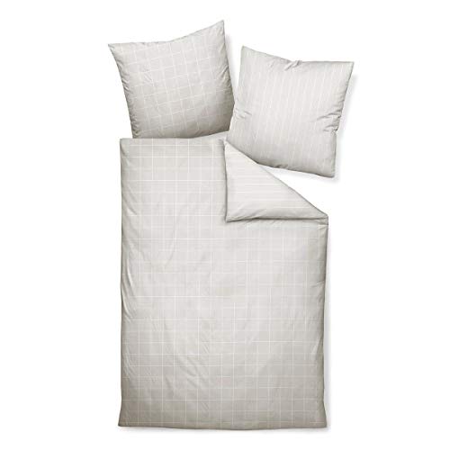 Janine Design Wendebettwäsche Karo Streifen modern Classic naturell, Bettbezug einzeln 135x200 cm