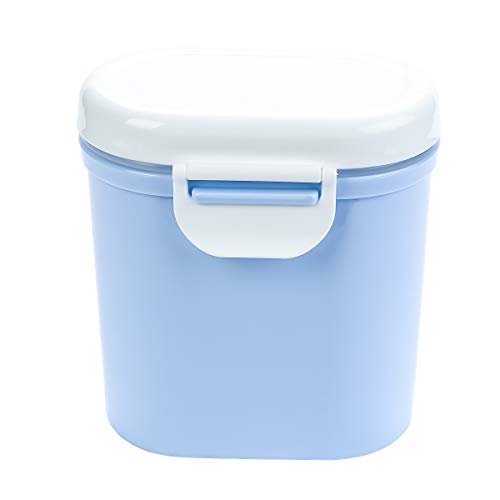 Yyiingkku ミルクケース 保存容器 持ち運び 400g 離乳食保存容器 漏れ防止 PP 収納ボックス 持ち歩き 小分け 外出 おでかけ 携帯ケース ベビー用品 6.5 * 12.5 * 15cm (ブルー)