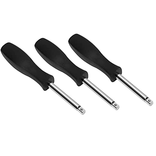 Aswewamt 3 PACK Black 1/4 Inches Drive Spinner Handle Socket Driver Handle for Repair Maintenance