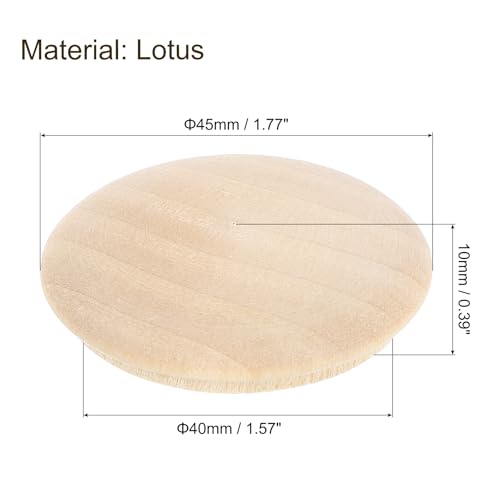 Image of uxcell 16Pcs Wood Button Plugs, 40mm /1.57 inch Hardwood Screw Hole Plug Mushroom Wooden Caps Buttons Wood Plug for Furniture Woodworking Craft Decor (45mm x 40mm)
