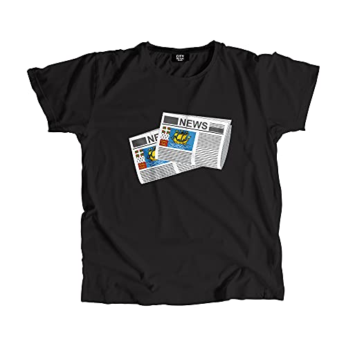 T-shirt Saint-Pierre-et-Miquelon imprimé journaux vêtement homme et femme