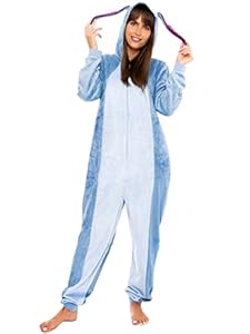 Disney Eeyore Onesie Für Frauen | Eeyore Kostüm Für Erwachsene | Damen Fleece Pyjama | Offizielle Winnie Pooh Merchandise | Blau | Large