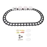 Juego de máquina de sushi rotativa eléctrica de tren de sushi con cinta transportadora de riel, comida y bandeja para servir Mesa de tren con batería para fiesta, mesa de exhibición, plato oscilante