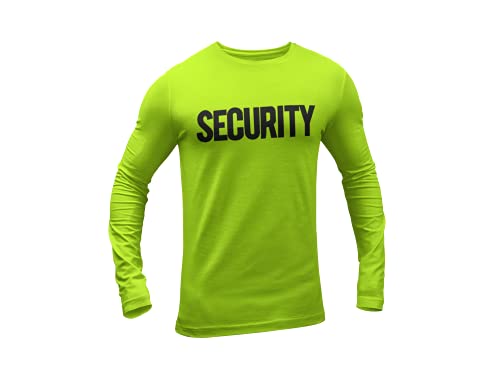 Men s Long Sleeve Security T-Shirt (BB, Neon Black, Medium)