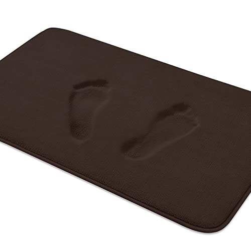 Mayshine Memory Foam Non Slip Anti Fatigue Bath Mat | Thick Absorbent Plush Velvet Bathroom Rug - Machine Washable, 34X19, Brown #TOP30
