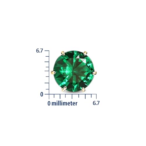 Miniatura 3 de Miore Pendientes De Oro Amarillo 9 Ct 375 Para Mujer, Pendientes De 6 Garras Con Presión 6,5mm Con Gema Esmeralda Verde, Joyería Con Piedras De Nacimiento, Se Entrega Con Estuche Para Joyas