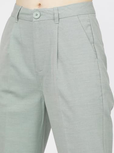 Image of Tokyo Talkies Women's Regular Fit Peg Trousers | Stretchable Trousers| High-Rise