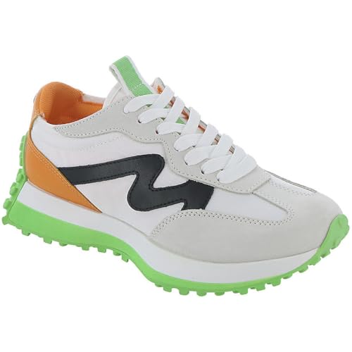 Steve Madden Women's Campo Sneaker, White Multi, 9.5