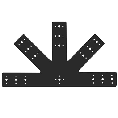 Andorm 24x13.5 Gable Plate Pergola Truss Roof Plate Connector Heavy Duty 12 Pitch Powder Coated Black
