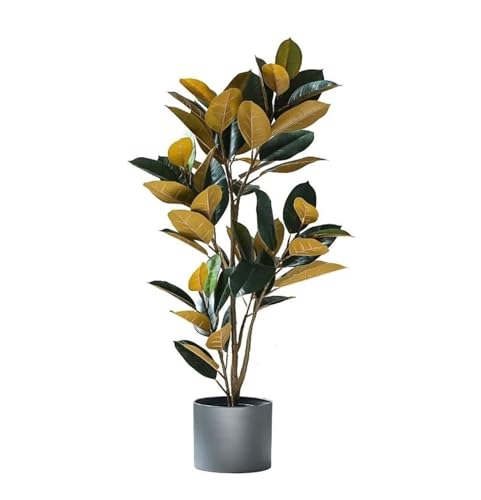 Árvores artificiais planta verde estilo nórdico árvore artificial em vaso tipo árvore de borracha chão bonsai decoração interior simulação árvore falsa árvores planta (tamanho: 126 cm)