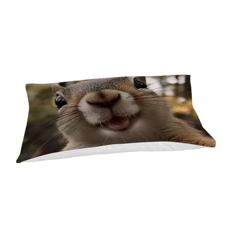 Housse de couette écureuil imprimé 3D microfibre lit single - 7