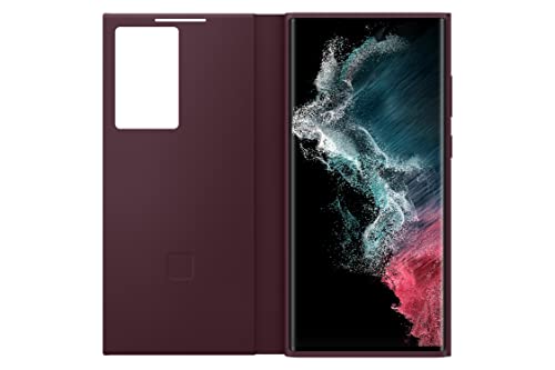 Samsung Galaxy S22 Ultra S-View Flip Cover, Protective Phone Case, Tap Control, Cutting Edge Design, Us Version, Burgundy, (Ef-Zs908Ceegus) #TOP1