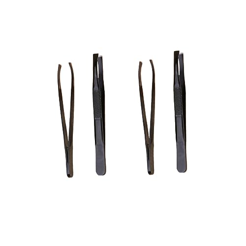 BESTYASH 4 Piezas Kit Pinzas de Cejas Inoxidable Herramienta de Moldeo y Recorte de Cejas para Maquillaje y Depilación Facial