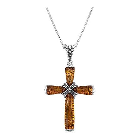 Kiara Jewellery Oxidised Silver Cross Pendant Necklace Cover