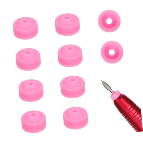 SAFIGLE 10pcs Nail Drill Protective Caps Dust Covers for Manicure Tools Easy to Clean and Reuse Fits All Nail Drill Bits Tool Cleanliness and Safety