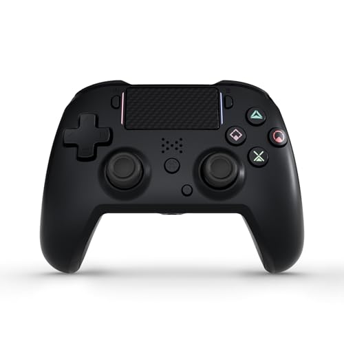Jersonn Wireless Controller Compatible with PS4/Pro/Slim/PC, with Dual Vibration, 1200mAh Battery, 6-Axis Motion Sensor, Built-in Speaker & 3.5mm Headphone Jack, Charging Cable (Black) by Jersonn - Used condition - US$16.04