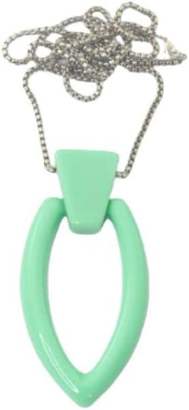 Colar de Resina Verde Prateado Bijuterias Femininas Moda