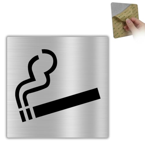 LEIASA | Panneau Zone Fumeurs - 10x10 cm - Aluminium - Plaque Espace Fumeurs - Enseigne Smoking Area - Signalétique Salle Fumeurs - Épaisseur 0,8 mm - (Zone...