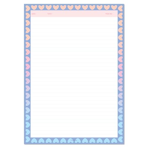 Image of Premium A4 Project Papers I One Side Ruled I For Projects, Assignments,Holiday homework,Notes- Pack of 80 (Hearts Pack)