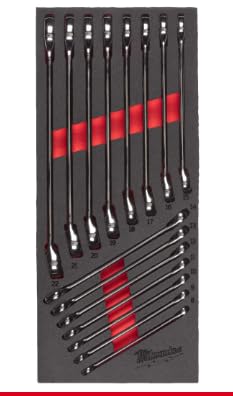 Image of Milwaukee MAX BITE Combination Spanner Foam Insert for 30 Inch Workshop Trolley Pack of 15