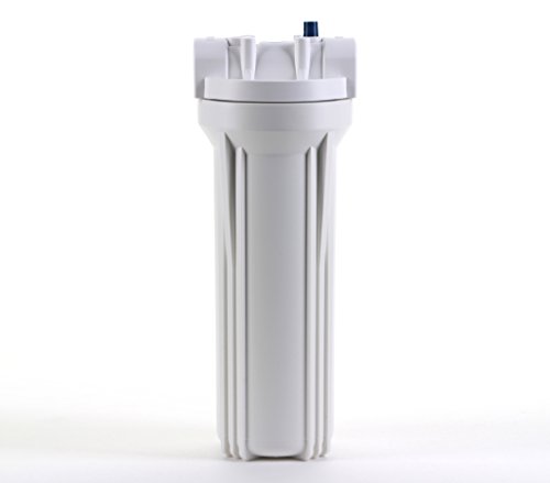 Hydronix HF3-10WHWH12PR, 10\" White Housing with White Rib Cap For RO & Filtration Systems, 1/2\" Ports with Relief Button