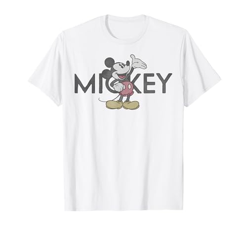 T-shirt Mickey Disney classique en coton col rond pour adulte