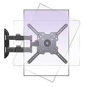 HILLPORT 40 42 43 48 49 Support Mural TV Rotatif à 90° pour Écrans 32-50 Pouces, Orientable Inclinable, Vesa Max 400×400mm, Capacité Max 19,8kg, DY3255