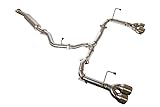 Replacement For 2015-2021 Subaru WRX STi STAINLESS STEEL POLISHED SILVER 4 Inches Double Wall Quad Tips Cat Back Exhaust System