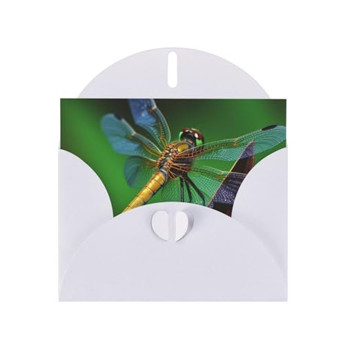 NBSKSDLK トンボ グリーティングカード あらゆる機会 空白のメモカード 封筒付き ポップアップバースデーカード ポストカード パーソナライズ サンキューカード 4x6インチ