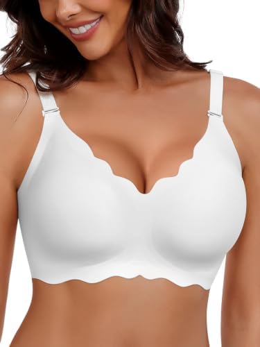 HORISUN BH Damen ohne Bügel Bequemer Nahtloser Bralette für Alltags | Lifting & Form, 3D-Körbchen, Bügellos mit weichen Jelly, Verlängerungsband, U-förmiger oder überkreuzter, für