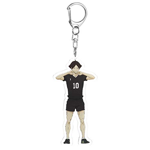 Salemor Haikyuu!! Keychain Double-Sided Clear Acrylic Key Ring Anime Figure Color Printed Pendant Clothing Bag Accessories( Rintar? Suna)